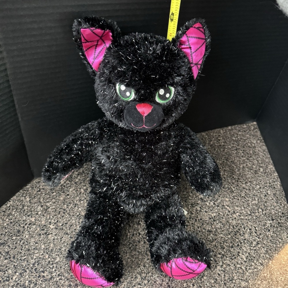 Build-A-Bear Kitty Night Magic Black Sparkle Cat Pink Plush Toy 2018‎ 16 Inch - Picture 8 of 9